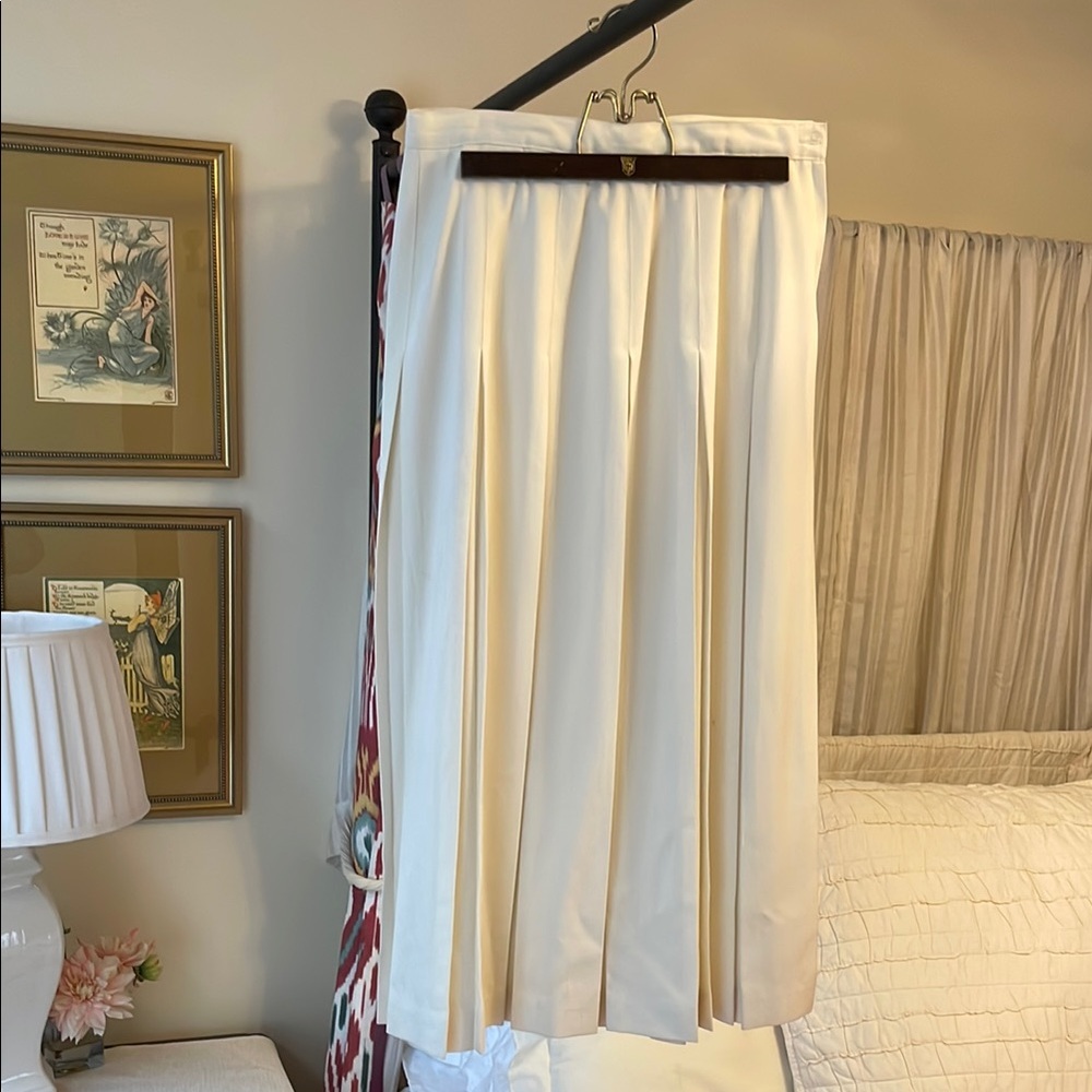 Pleated Cream Skirt